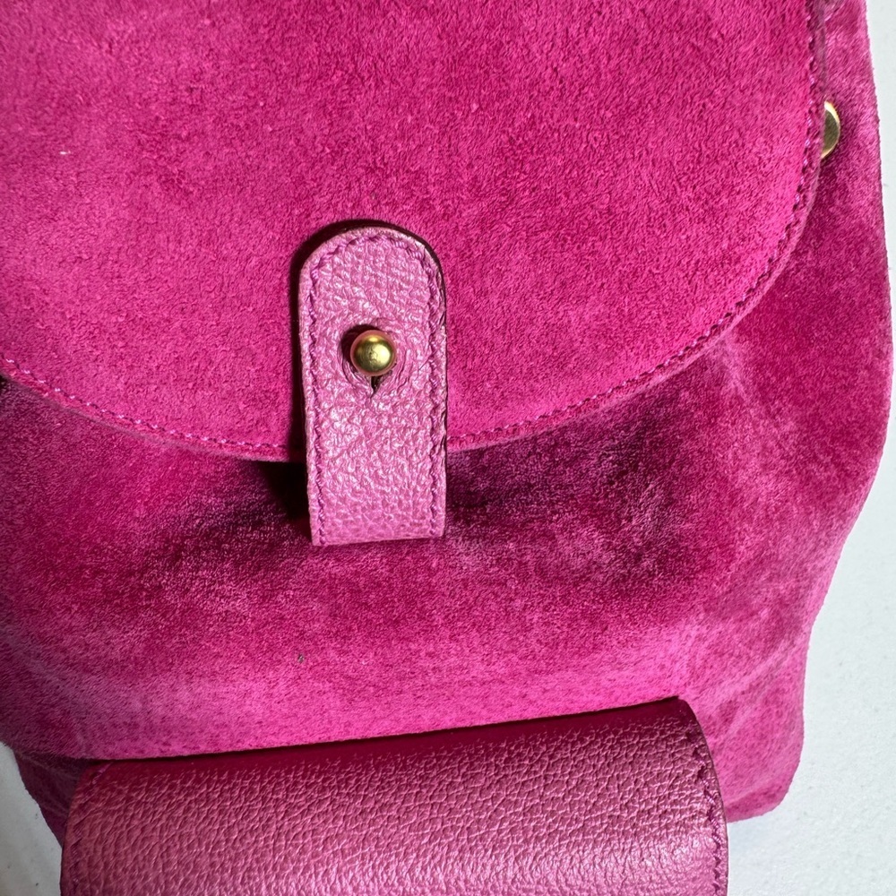 Pink Suede Gucci Bamboo Backpack - Picture 10 of 16